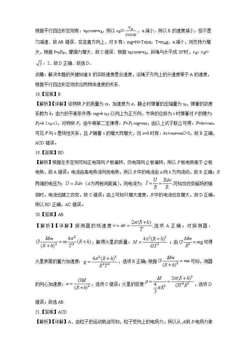 2020银川贺兰县景博中学高三第五次模拟考试物理试题含答案02