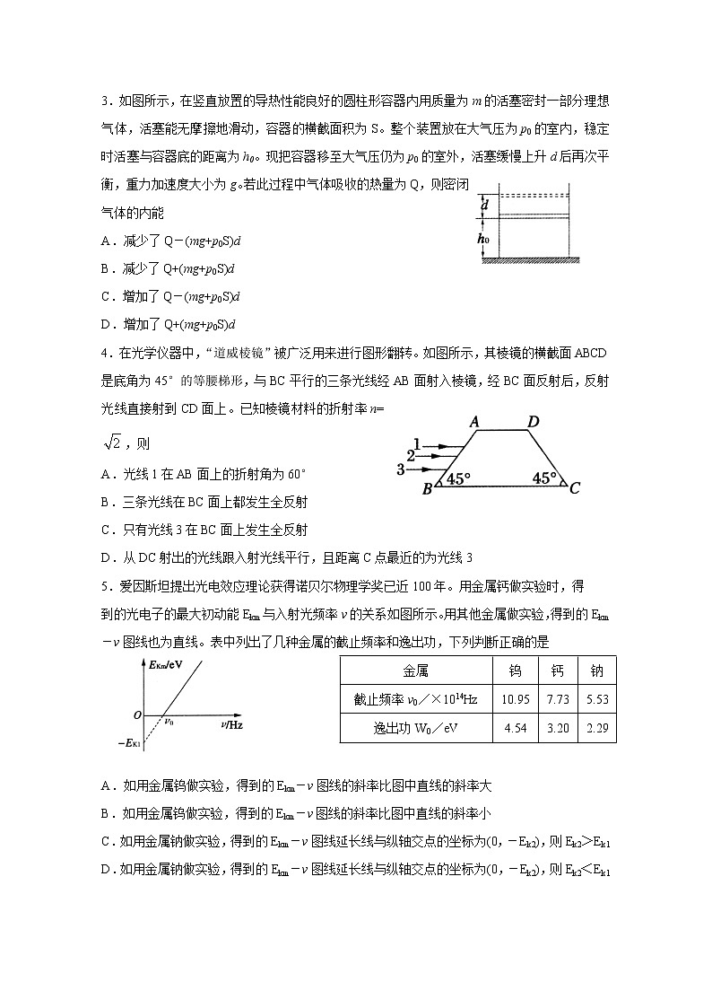 2020泰安高三四模物理试题含答案第2页