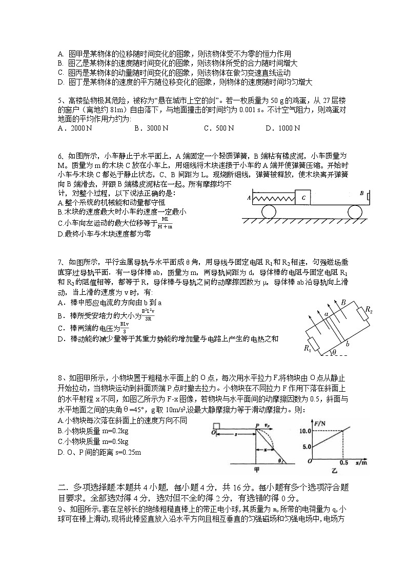 2021巴东县一中高二下学期第一次月考物理试卷含答案第2页