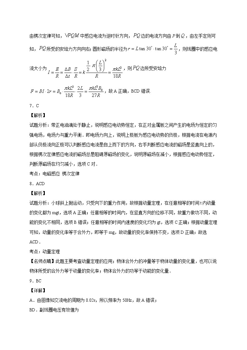 2021上饶横峰中学高二下学期第一次月考物理试卷含答案03