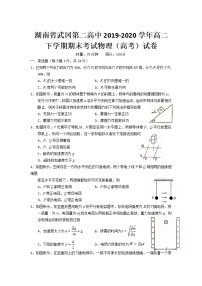 2020湖南省武冈二中高二下学期期末考试物理（高考）试卷含答案