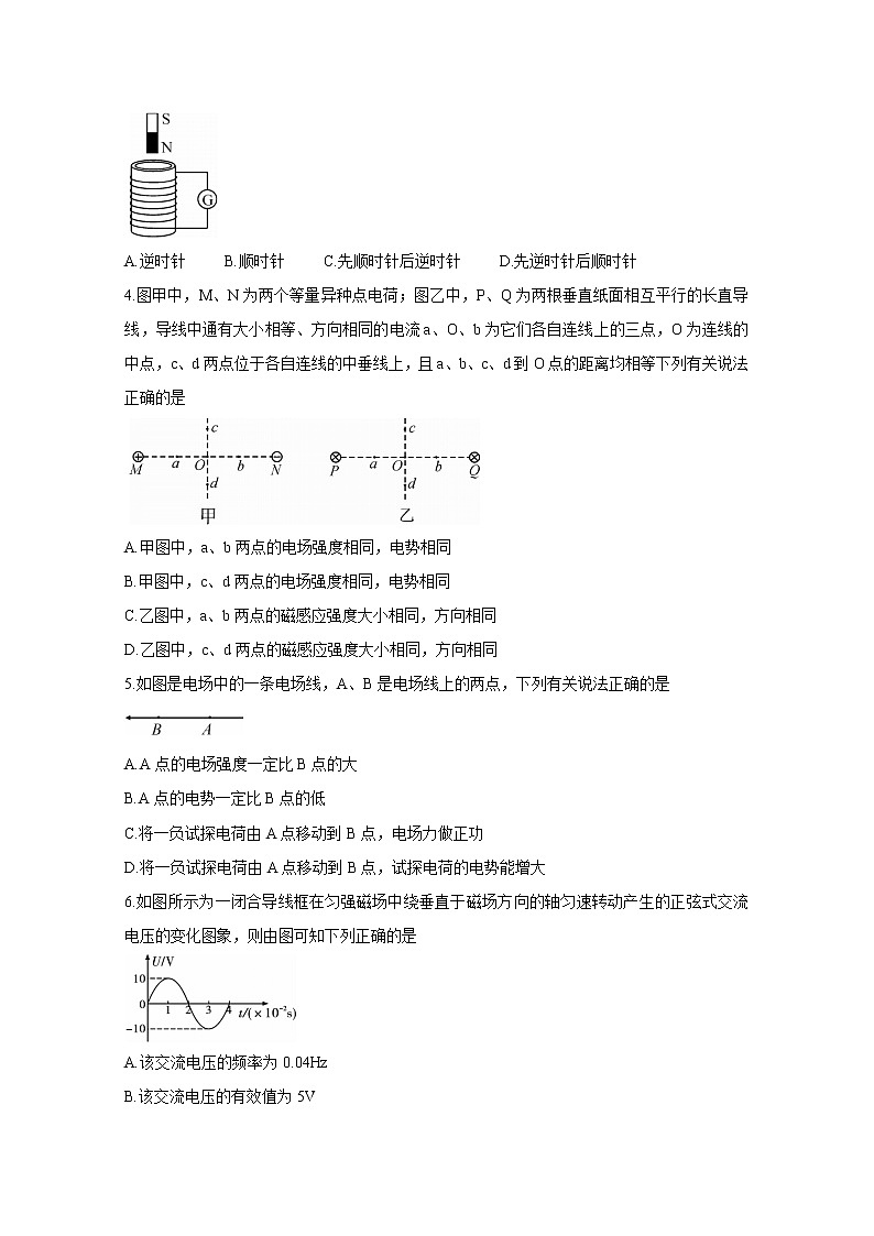 2021咸阳高二上学期期末考试物理含答案第2页