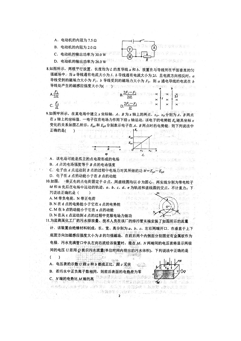 2021安徽省泗县一中高二下学期开学考试物理试题图片版含答案02