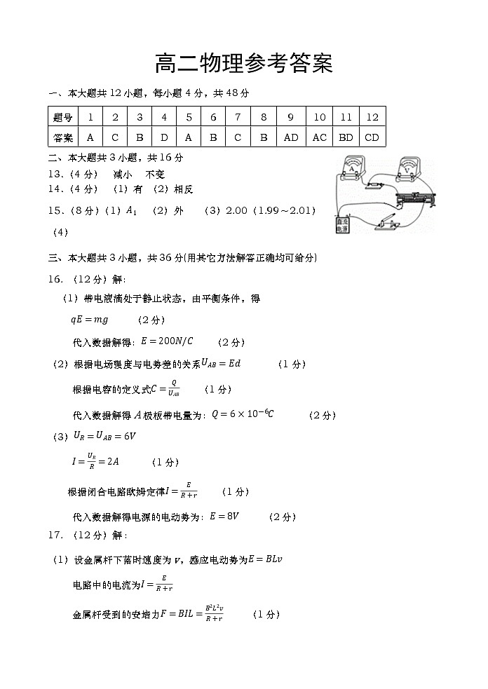 2021长沙望城区高二上学期期末考试物理试题（可编辑）PDF版含答案01