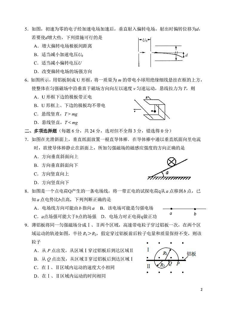 2020_2021高二期末物理试题第2页