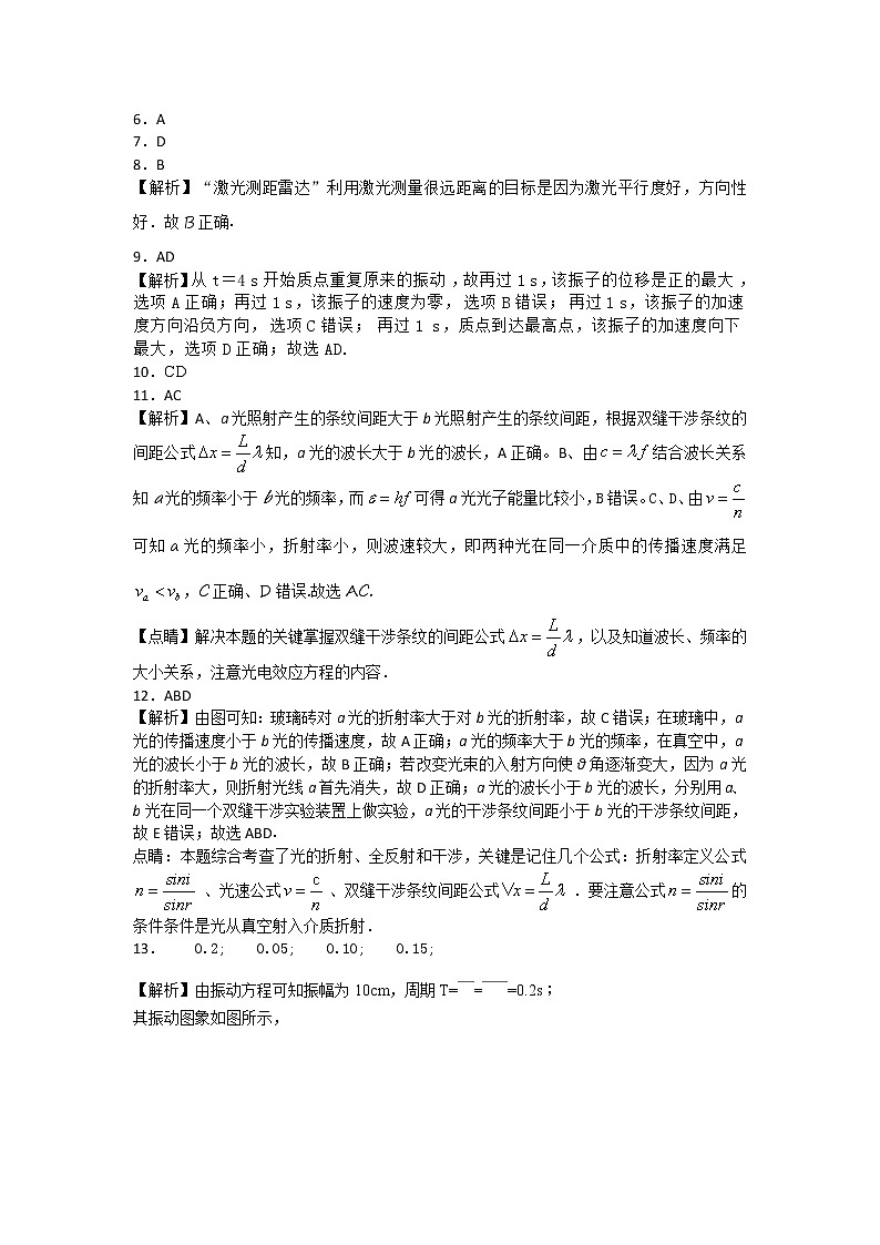拉萨市那曲第二高级中学2019-2020学年高二下学期期中考试物理答案第2页