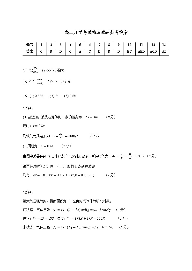 2020河北省曲周一中高二下学期开学考试物理试题（可编辑）PDF版含答案01