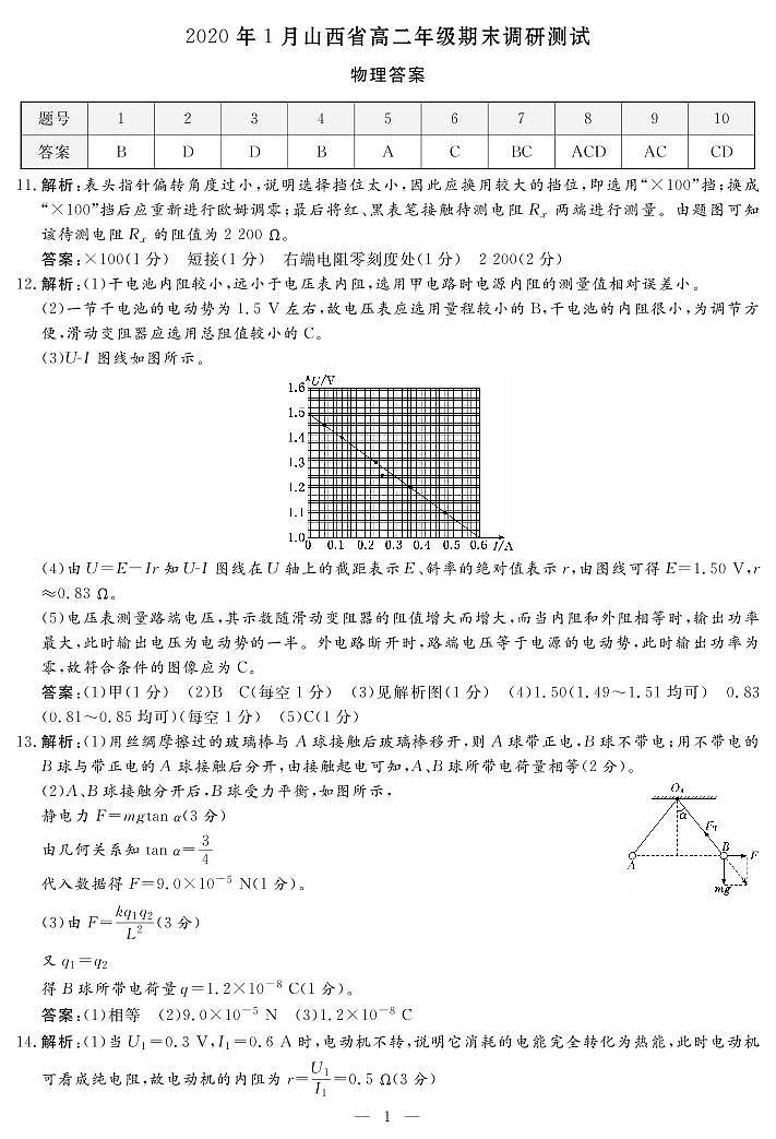 物理答案第1页