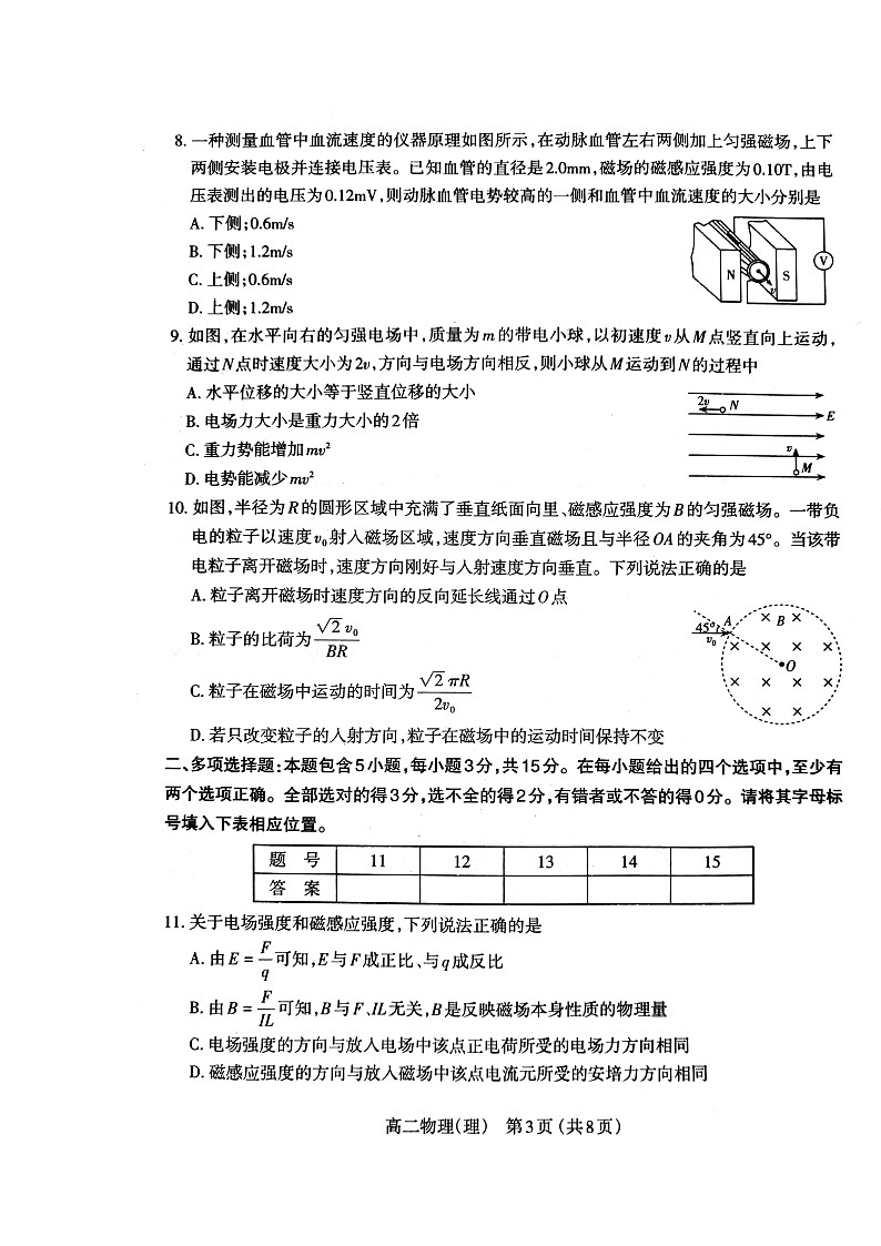 2020太原高二上学期期末考试物理试题扫描版含答案03