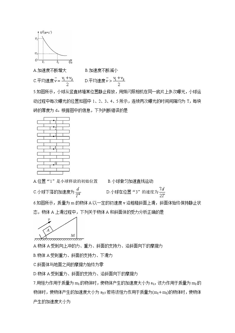 2021洛阳高一上学期期末考试物理含答案02