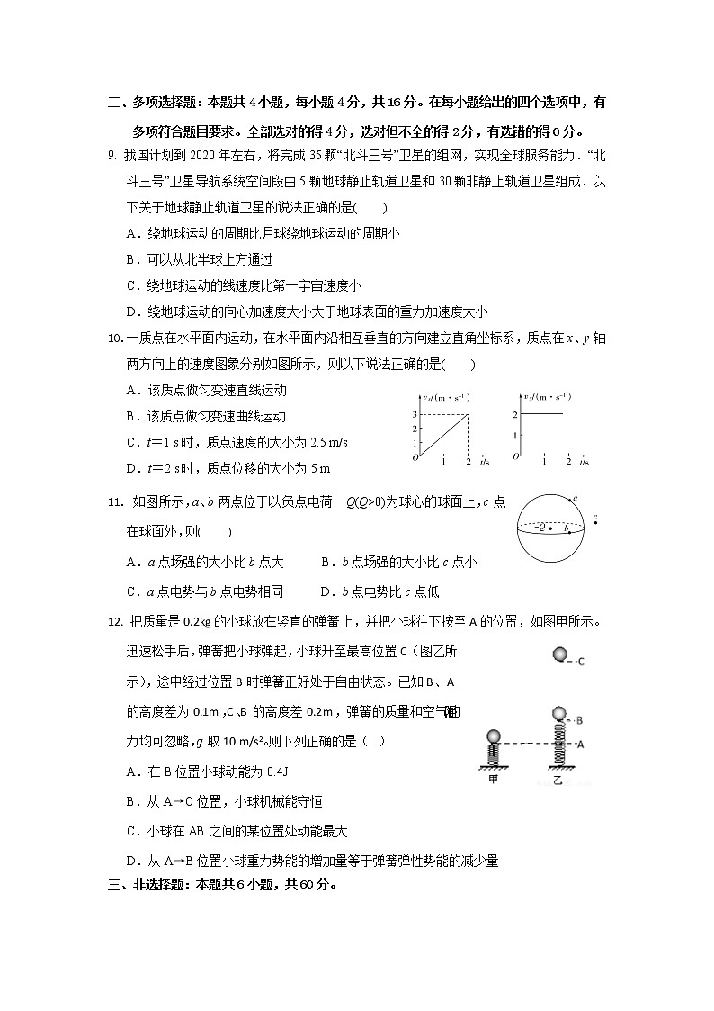 2020临沂罗庄区高一下学期期末考试物理试题含答案第3页