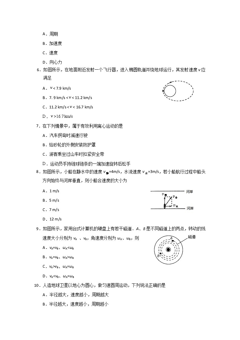 2020淮安淮安区高一下学期期中学业水平测试物理试题含答案02