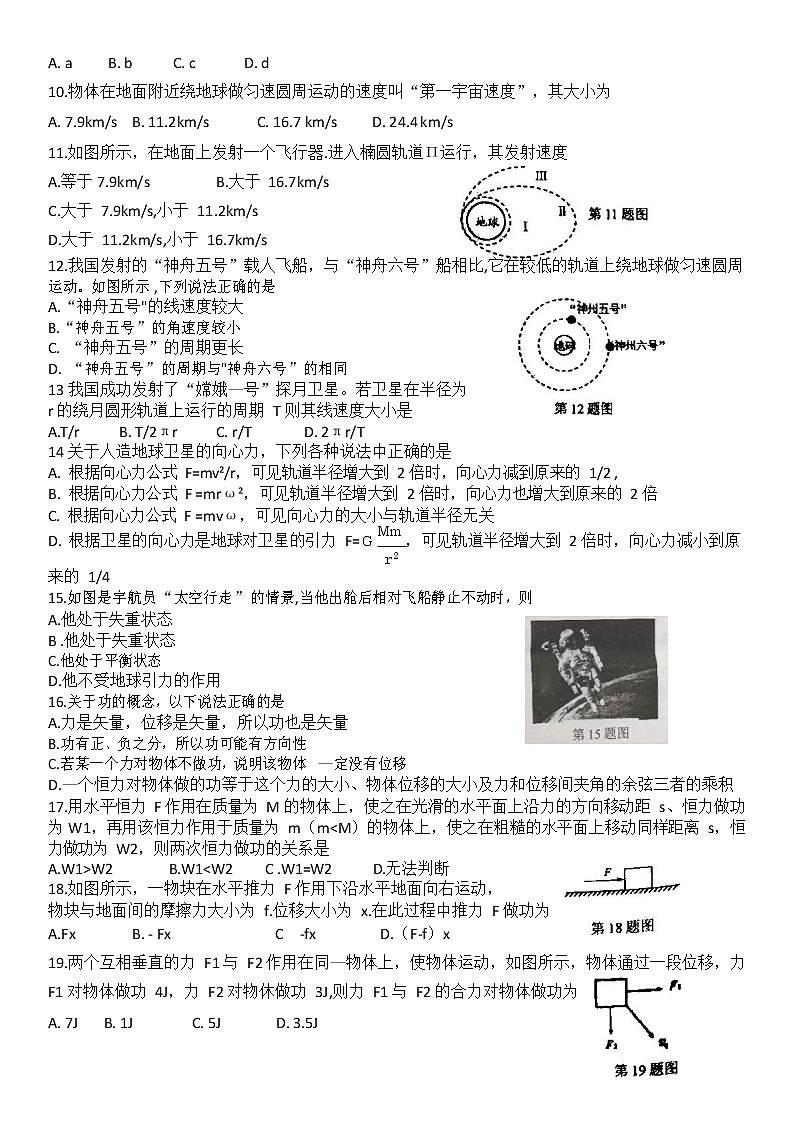 江苏省兴化市板桥高级中学2019-2020学年高一下学期期中考试物理试题 Word版含答案第2页