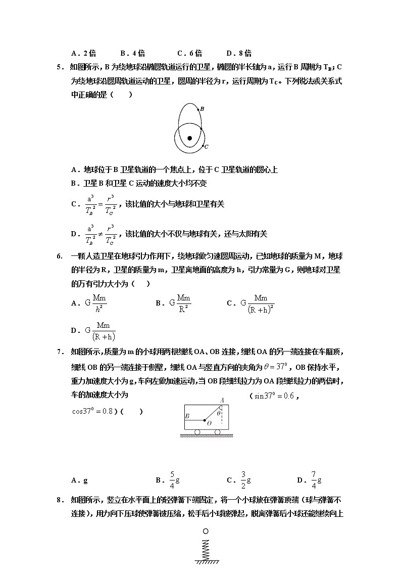 2020静宁县一中高一下学期第一次月考物理试题含答案第2页