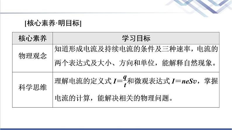 鲁科版高中物理必修第三册第3章第1节电流课件+学案+练习含答案02