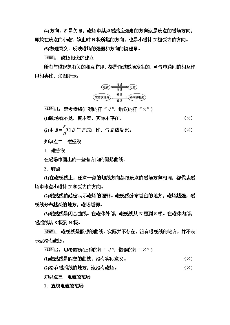 鲁科版高中物理必修第三册第5章第1节磁场及其描述课件+学案+练习含答案02