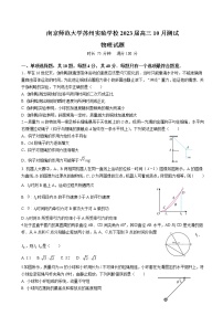 2023届江苏省南京师范大学苏州实验学校高三上学期10月月考物理试卷（word版）