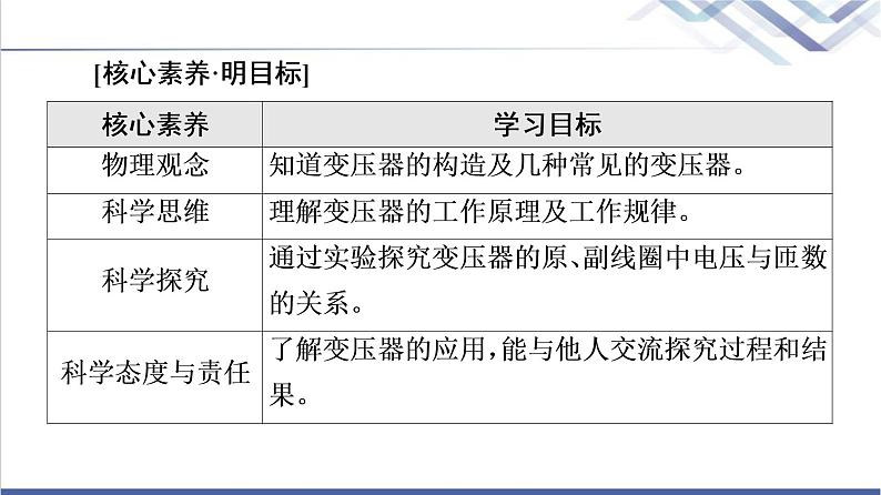 鲁科版高中物理选择性必修第二册第3章第3节科学探究：变压器课件+学案+练习含答案02