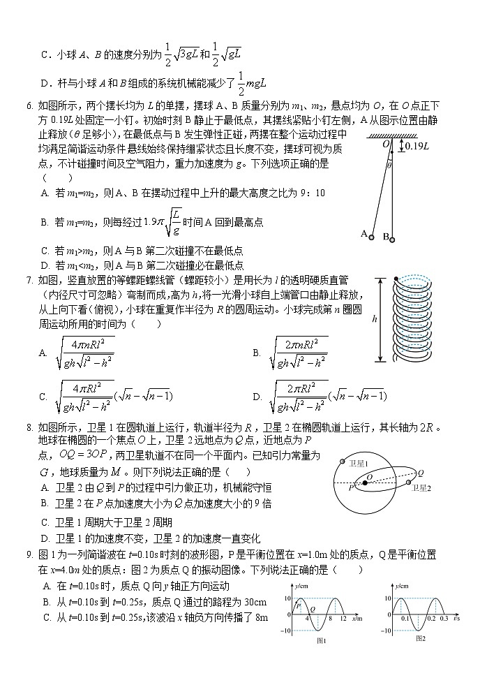 湖北省荆州市沙市中学2022-2023学年高三上学期第二次月考物理试题无答案第2页