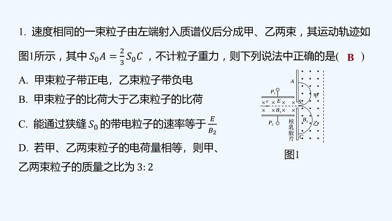 【最新版】23届高考二轮高考热点补救练习【同步课件】23.带电粒子在复合场中运动的实例第2页