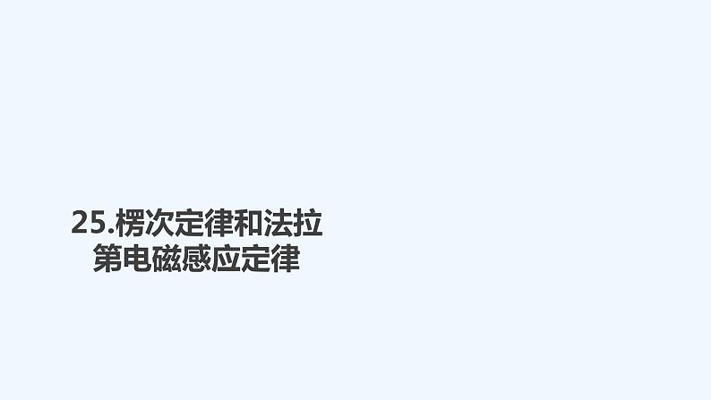 【最新版】23届高考二轮高考热点补救练习【同步课件】25.楞次定律和法拉第电磁感应定律第1页