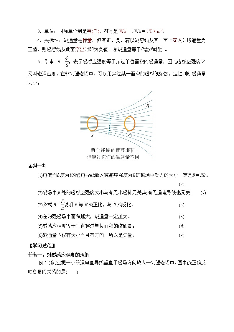 高中物理人教必修三13.2磁感应强度磁通量 学案03