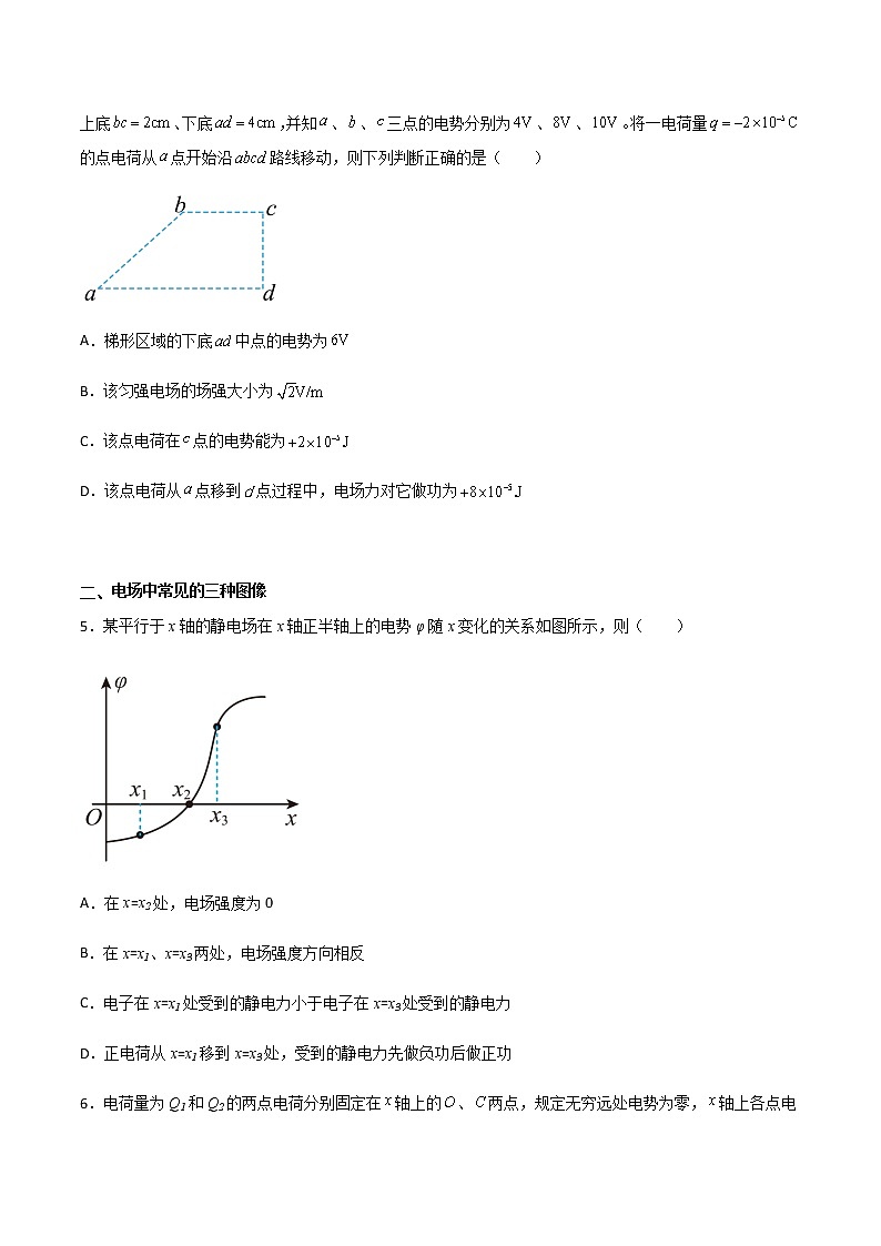 专题02 电场能的性质、带电粒子在电场中的运动（知识梳理+专题过关）-2022-2023学年高二物理上学期期中期末考点大串讲（人教版2019）（原卷版）第3页