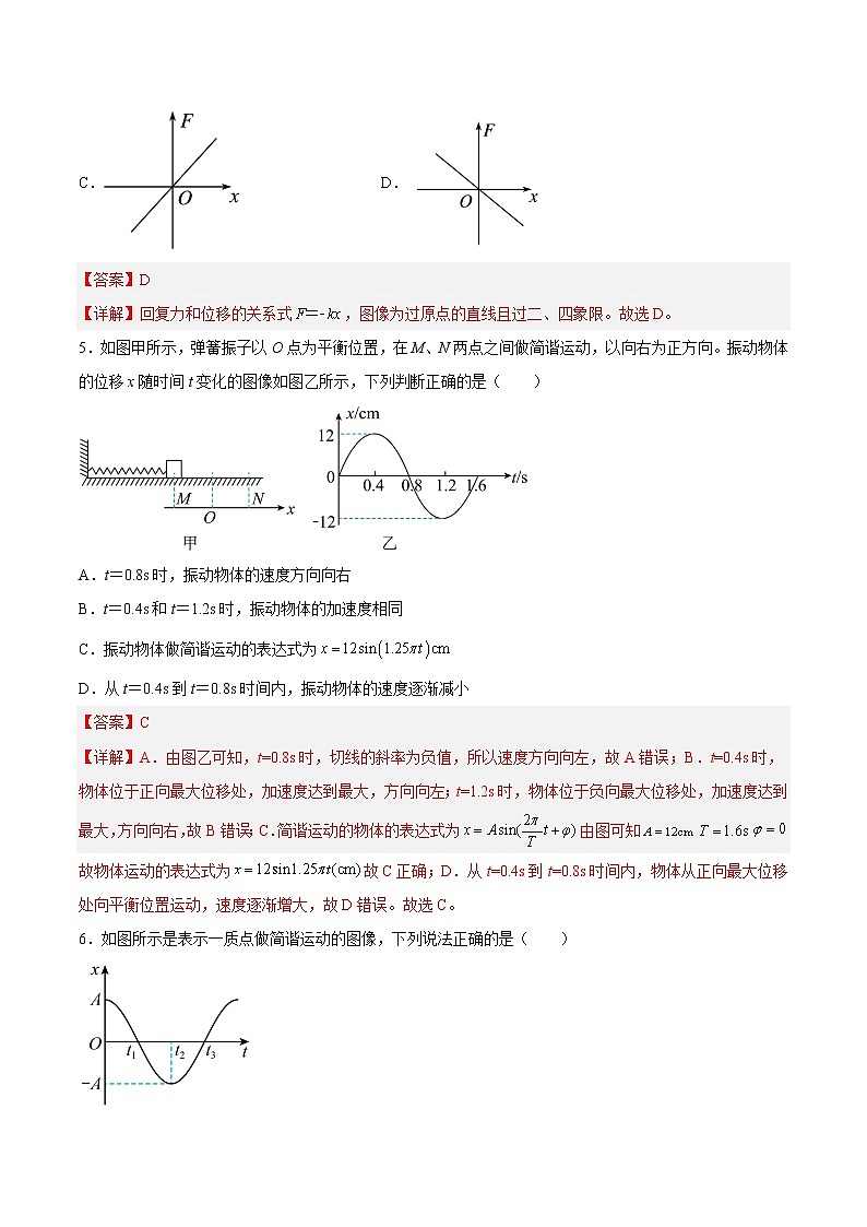 【培优分级练】高中物理(人教版2019)选修第一册 2.3《简谐运动的回复力和能量》培优分阶练（含解析）03