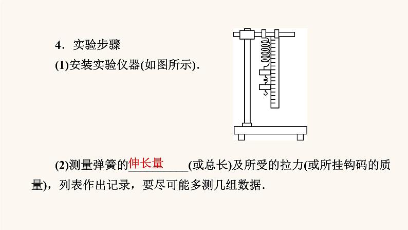 人教版高考物理一轮复习专题2相互作用实验2探究弹力和弹簧伸长量的关系课件第3页