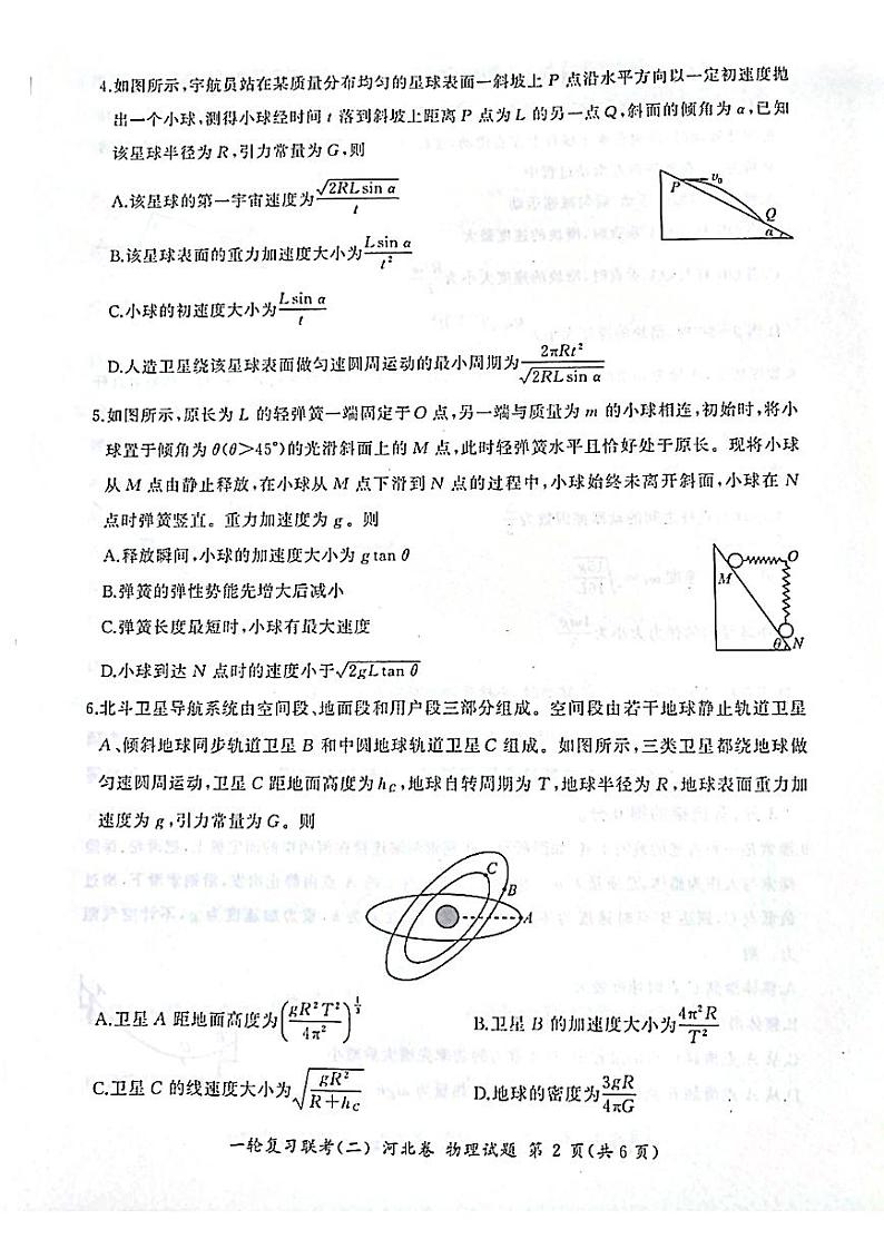 2022-2023学年河北省高三上学期一轮复习联考（二）物理（PDF版） 试卷02