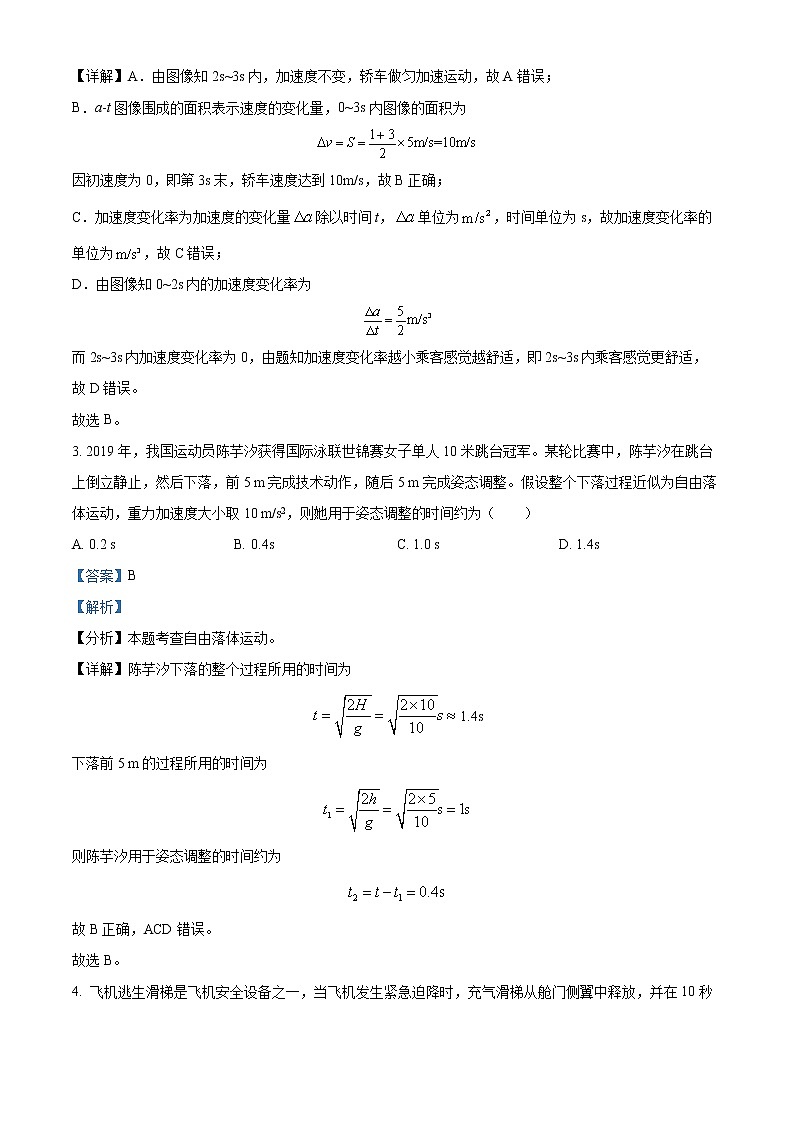 2023届陕西省渭南市大荔县高三一模物理题（答案）第3页