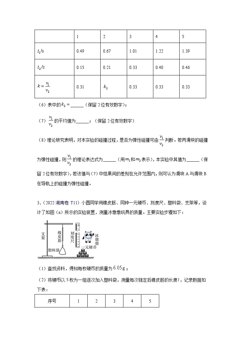 【2018-2022高考真题】高考物理五年真题汇编——专题12《力学实验》（原卷版）（全国卷地区通用）第2页