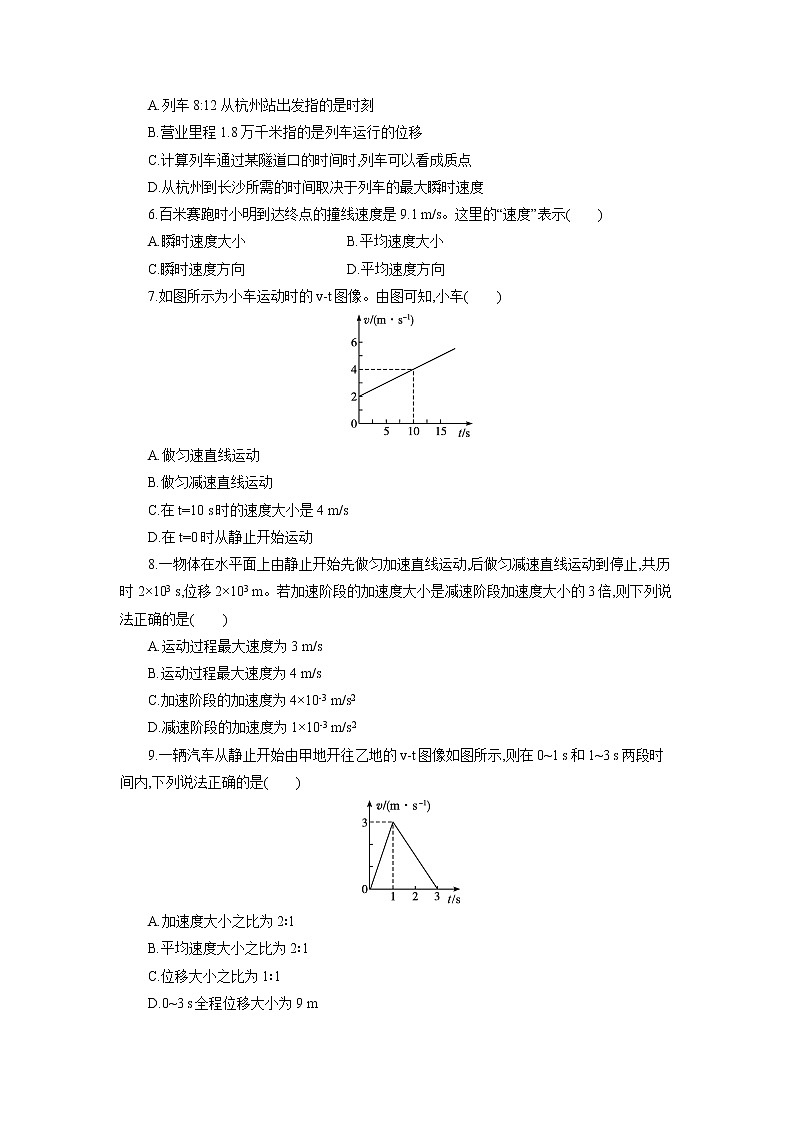2022-2023学年湖南省衡阳市第五中学高二上学期学业水平考试阶段检测物理卷 （二） Word版第2页