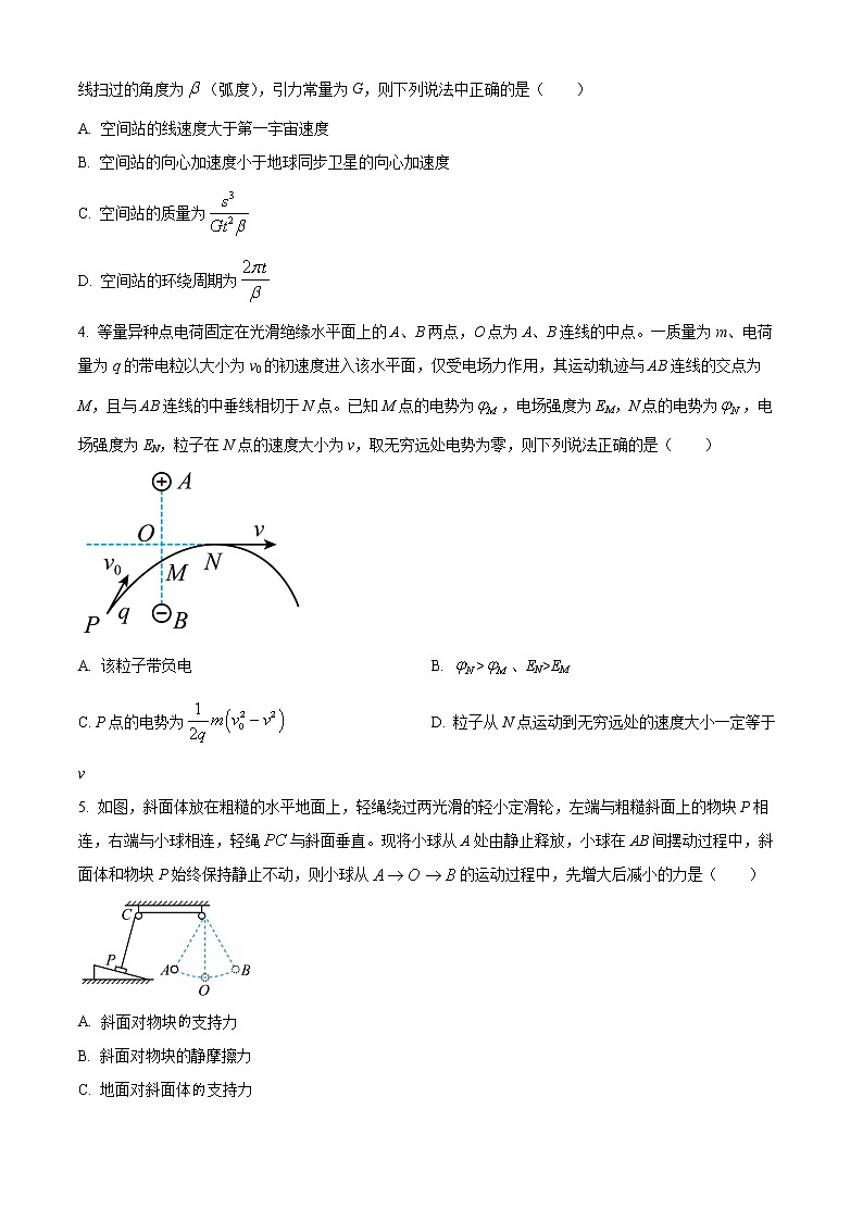 2023辽宁省实验中学高三上学期第一阶段测试卷物理含答案02