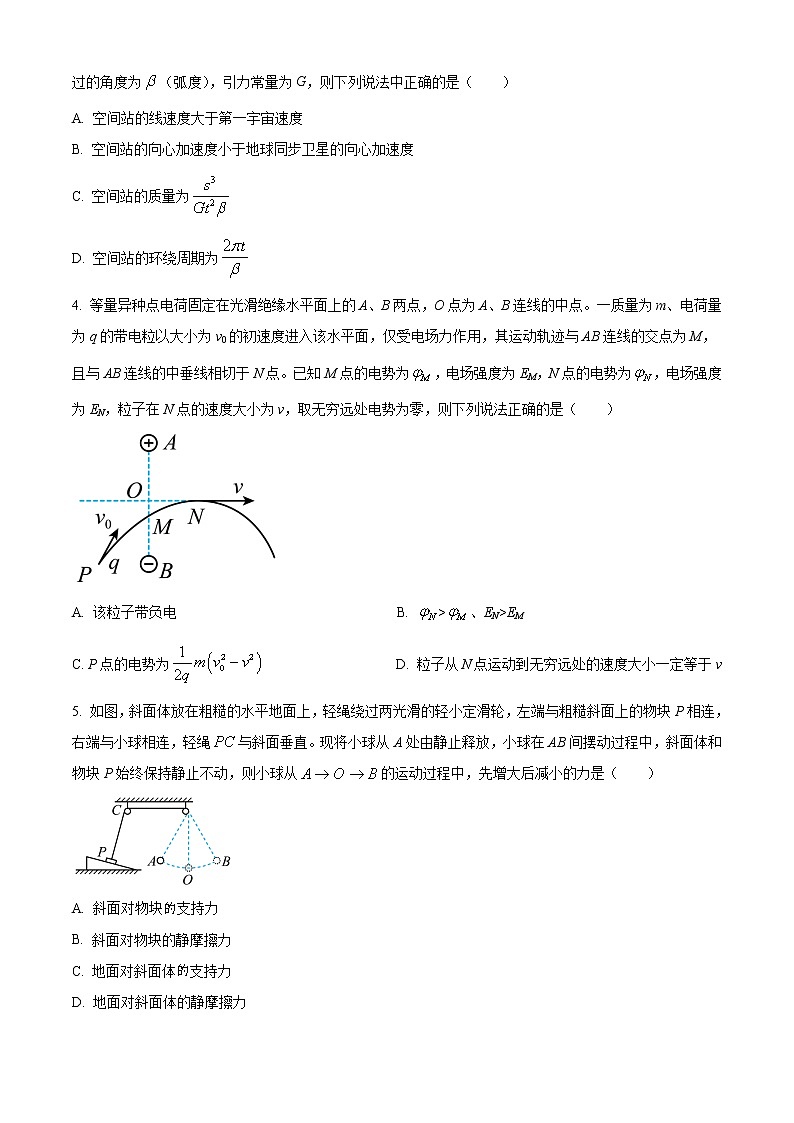 2022-2023学年辽宁省实验中学高三上学期第一阶段测试卷 物理第2页