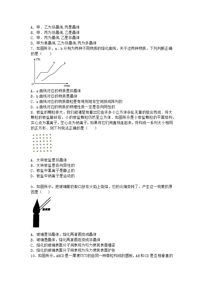物理沪科版选择性必修第三册第3节 液晶与显示器课时作业(2)02