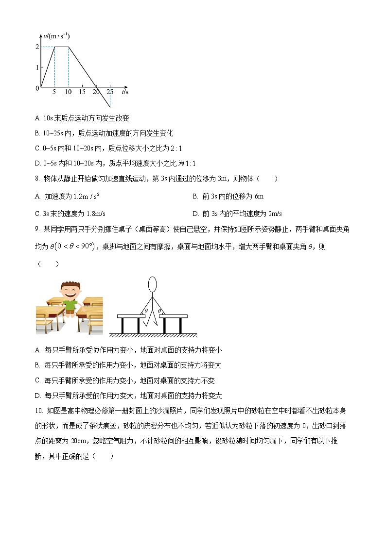 2022-2023学年江苏省连云港市高一上学期期中学业水平质量检测 物理第3页