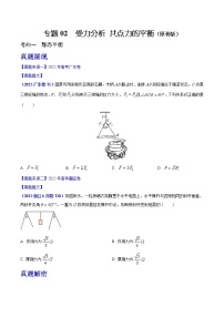 专题02  受力分析 共点力的平衡---备战2023年高考物理真题题源精选（全国通用）