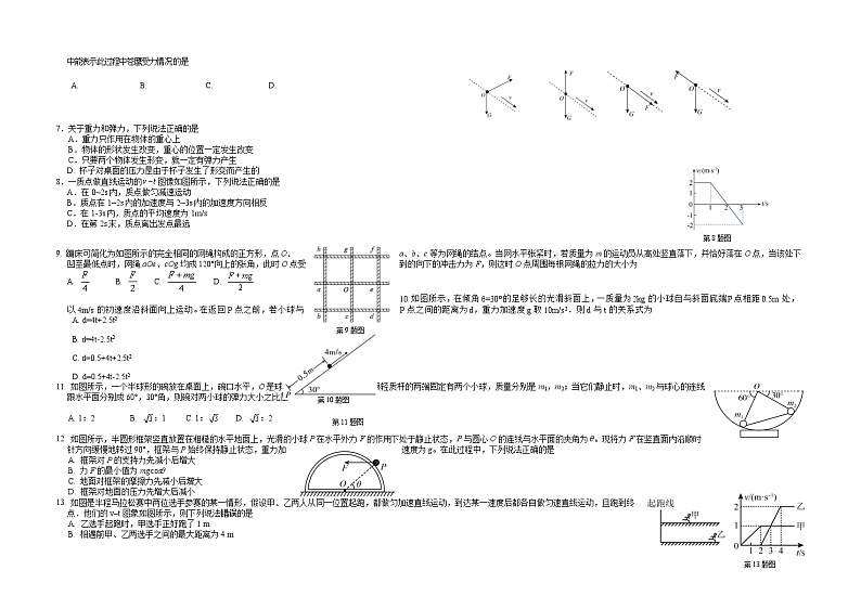 2023浙江省浙北G2联盟高一上学期期中联考试题物理含答案02