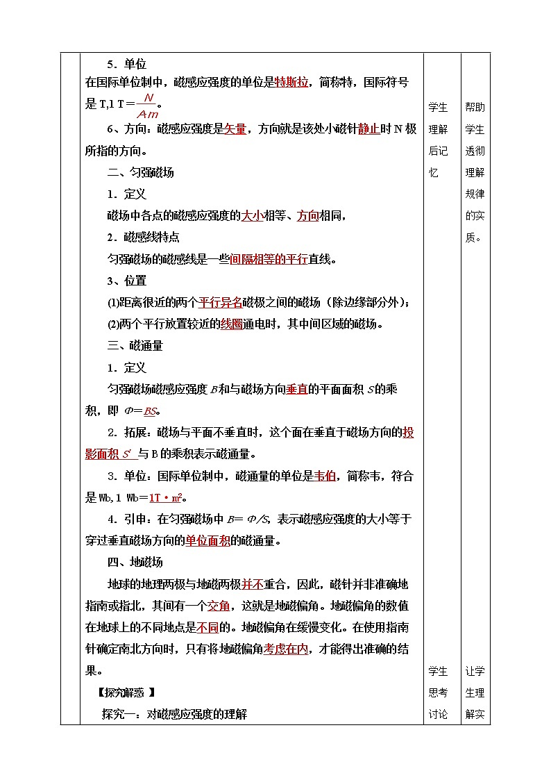 13.2《磁感应强度 磁通量 》教学设计-2023学年人教版（2019）高中物理必修第三册03
