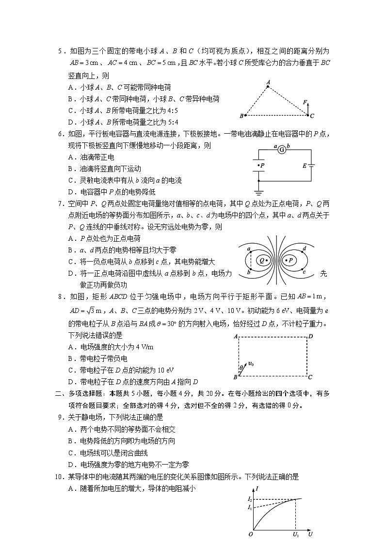 四川省成都市蓉城名校联盟2022-2023学年高二物理上学期期中联考试题（Word版附答案）第2页