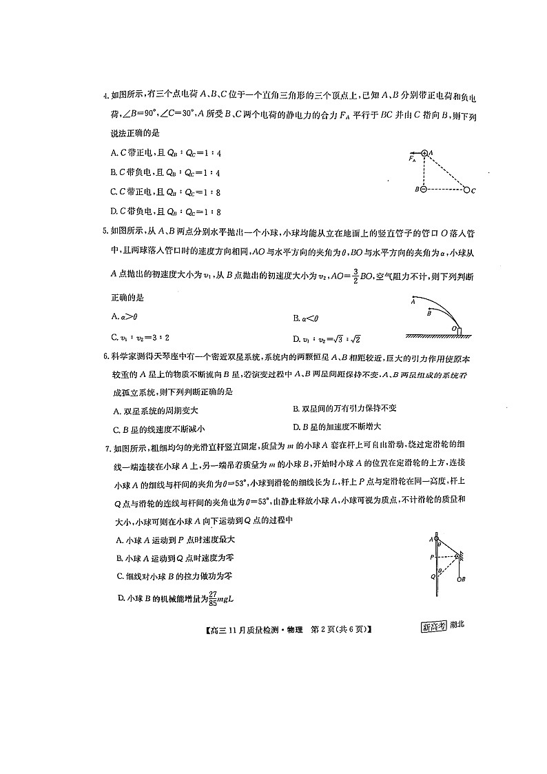 湖北省部分学校2022-2023学年高三上学期11月月考物理试题第2页