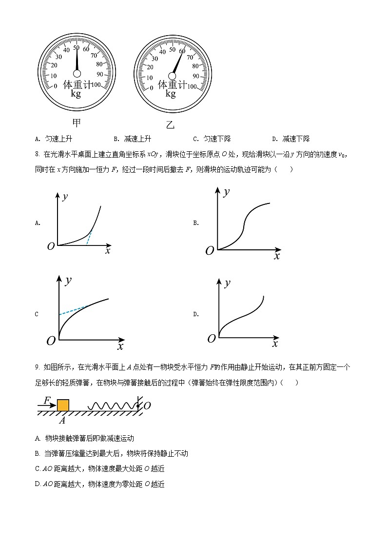 精品解析：江苏省镇江市2021-2022学年高一（上）期末物理试题（原卷版）第3页