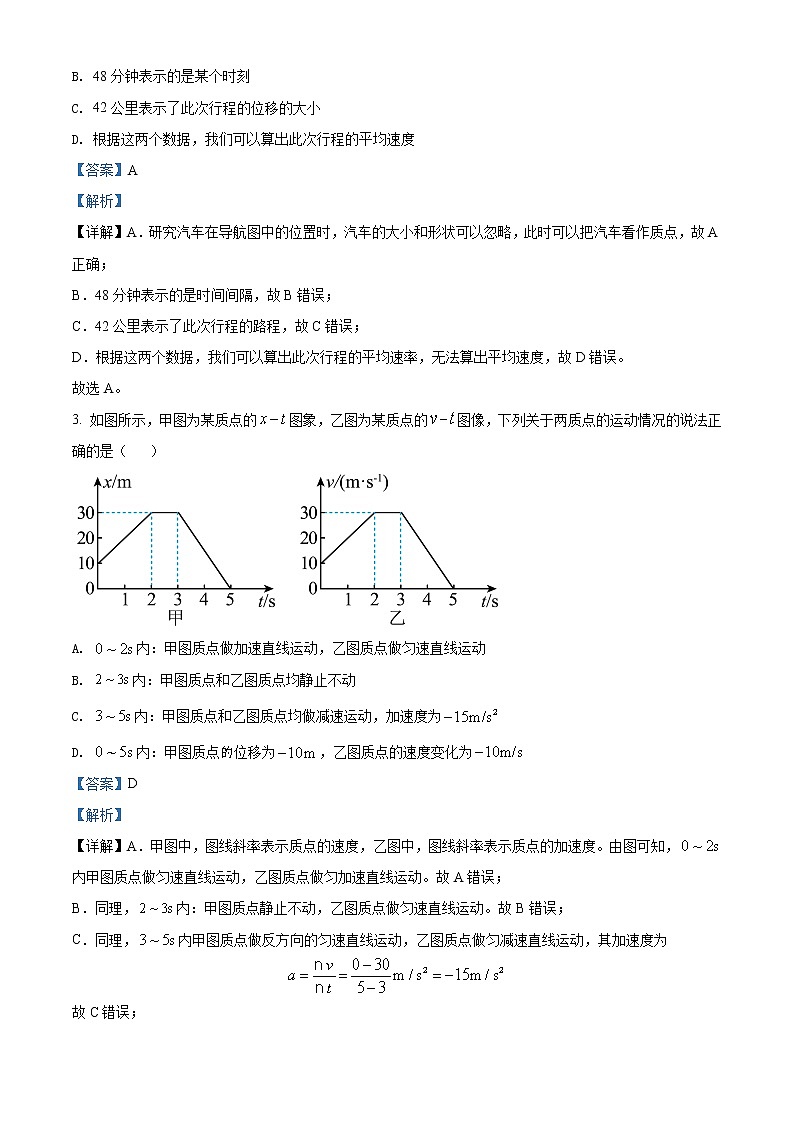 精品解析：广东省汕头市潮南区2021-2022学年高一（上）期末物理试题（解析版）第2页