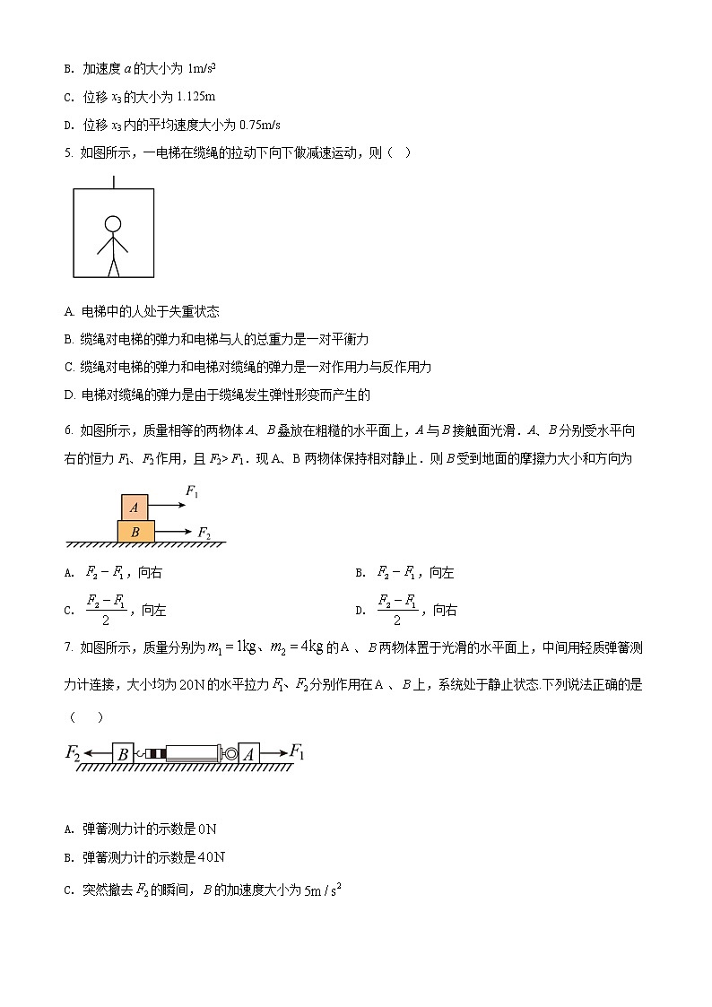 精品解析：黑龙江省大兴安岭呼玛县高级中学2021-2022学年高一（上）期末物理试题（原卷版）第2页