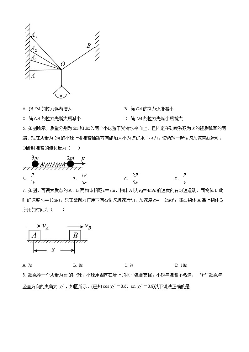 精品解析：黑龙江省佳木斯市汤原县高级中学2021-2022学年高一（上）期末物理试题02