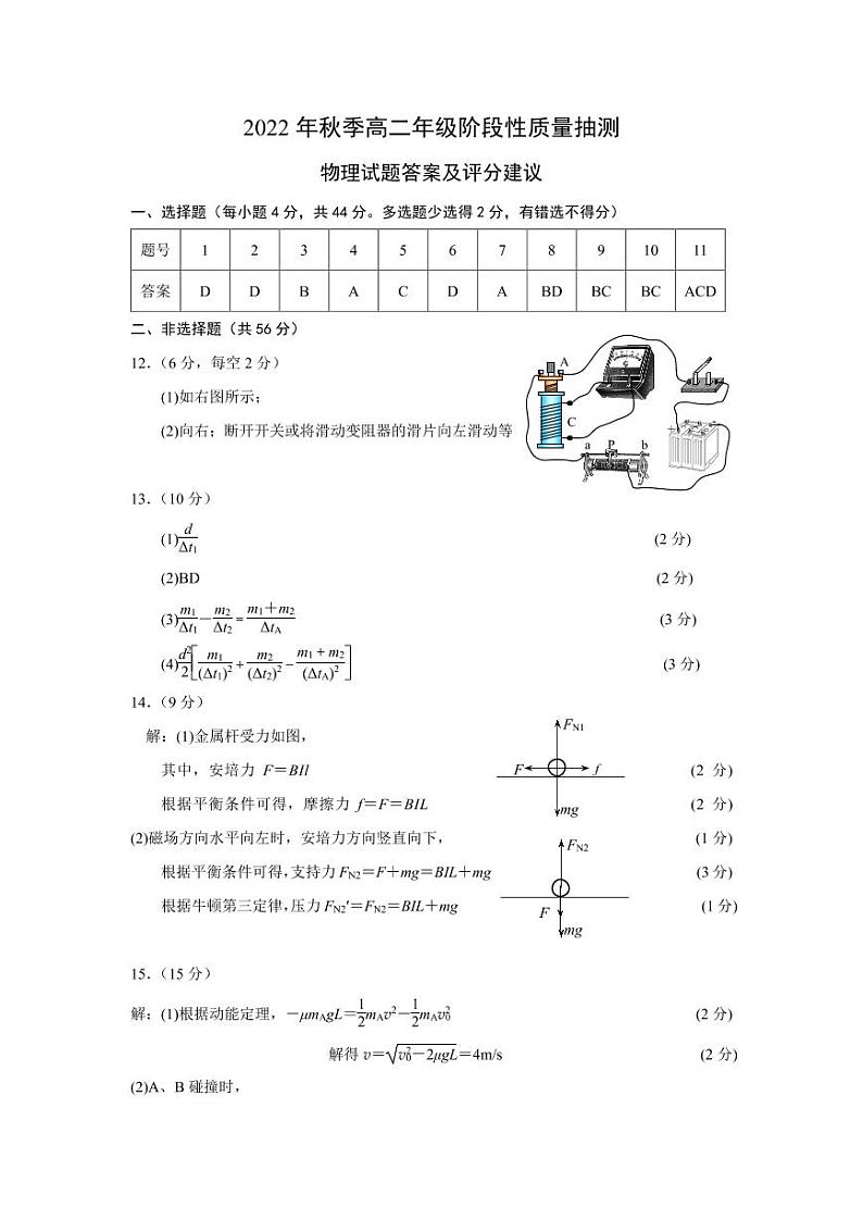 高二物理答案第1页