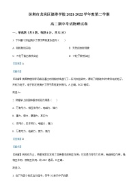 2021-2022学年广东省深圳市龙岗区德琳学校高二（下）期中物理试题含解析