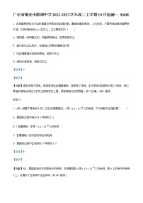 2022-2023学年广东省肇庆市鼎湖中学高二上学期10月检测物理试题含解析