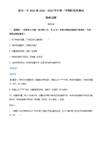 2022-2023学年山东省泰安第一中学高二上学期10月质量检测物理试题含解析